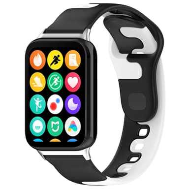 Silikonarmband för Xiaomi Mi Band 8 Pro/Redmi Watch 4 Svart + Vit