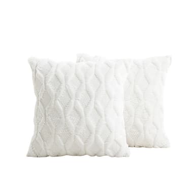 Mjukt dekorativt kuddfodral för vardagsrum, soffa 2-pack Vit L