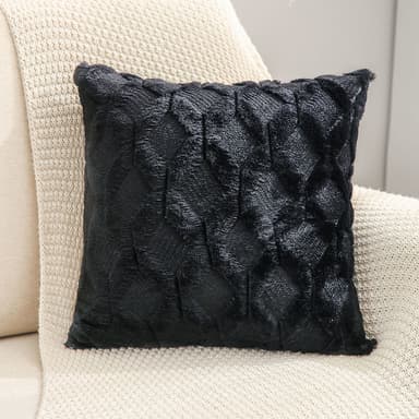 Mjukt dekorativt kuddfodral för vardagsrum, soffa 2-pack Svart M