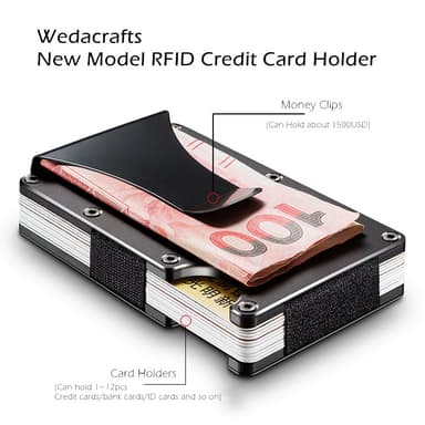 RFID kreditkortshållare med Cash Clip 12 kort Guld