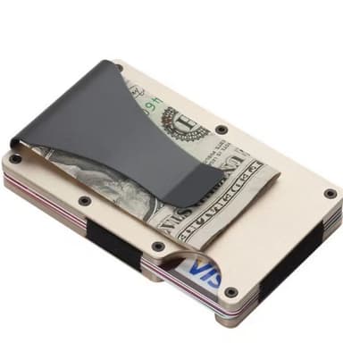 RFID kreditkortshållare med Cash Clip 12 kort Guld