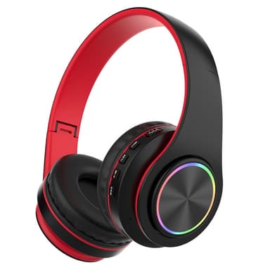 Hifi Trådlösa On-Ear headset Bluetooth-hörlurar - Svart+Röd