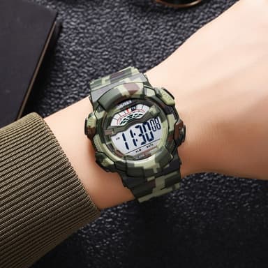 SKMEI 50m vattentät armbandsur klocka - Grönt kamouflage