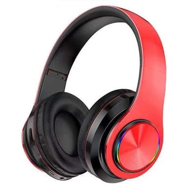 Hifi Trådlösa On-Ear headset Bluetooth-hörlurar - Röd+Svart