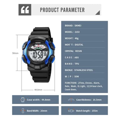 SKMEI 50m vattentät armbandsur klocka - Grönt kamouflage