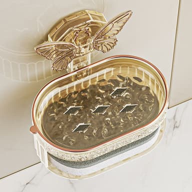 Vägghängd tvålhållare, tvållåda Guld