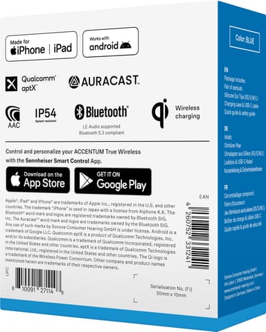 Sennheiser Accentum True Wireless in ear-öronsnäckor (blå)