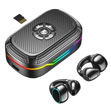 MP3 Bluetooth trådlösa hörlurar RGB Clip-On Earbud Headset