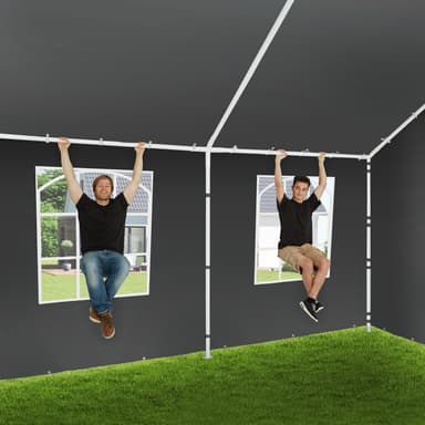 tectake Partytält 6x4m med 4 sidodelar - grå