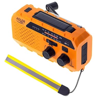 Nödradio / Vevradio med ficklampa, Solceller och Powerbank