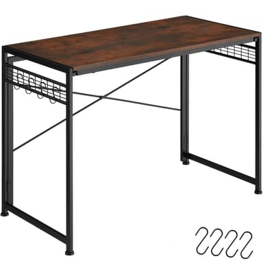 tectake Skrivbord Paterson fällbar 102x51x77cm - Industriellt mörkt trä, rustikt