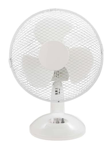 Bordsfläkt i klassisk design, Oscillerande, 26 cm, Vit