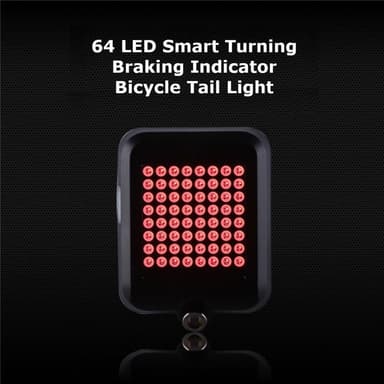 Smart automatisk baklampa till cykel med lasersensor & 64st LED