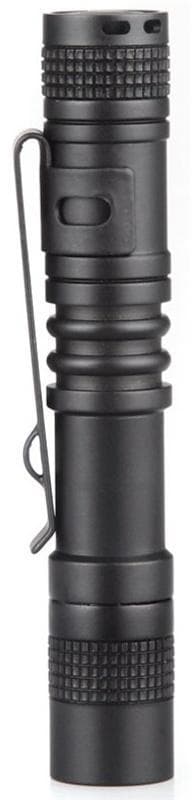 Liten ficklampa, 13cm, 120lm, Svart
