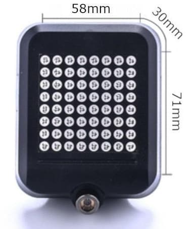 Smart automatisk baklampa till cykel med lasersensor & 64st LED