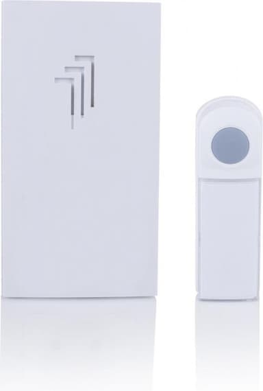 Byron DB411E Trådlös dörrklocka + Plug-In mottagare, 50 m räckvidd, Vit