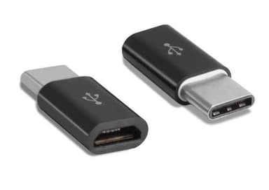 MicroUSB-B till USB-C adapter, Svart