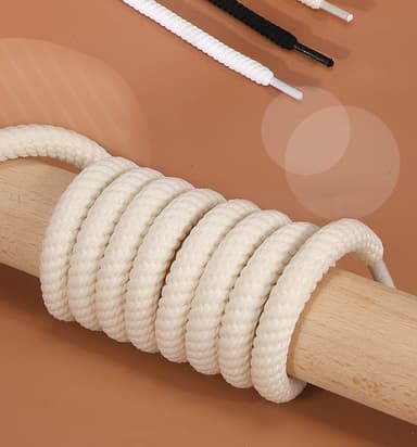 120cm runda tjocka skosnören 2-par beige