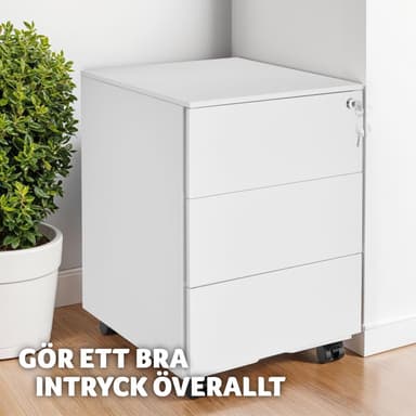 tectake Förvaringsskåp Magna med 3 låsbara lådor - vit
