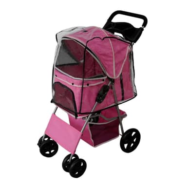 Hundvagn med Regnskydd – Rosa