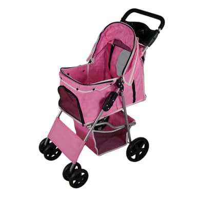 Hundvagn med Regnskydd – Rosa