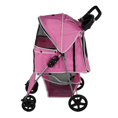 Hundvagn med Regnskydd – Rosa