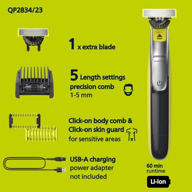 Philips OneBlade 360 ​​ansikts- och kroppstrimmer QP2834/23