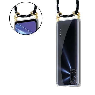 Oppo A92 Skal Fodral Kedja (Svart)