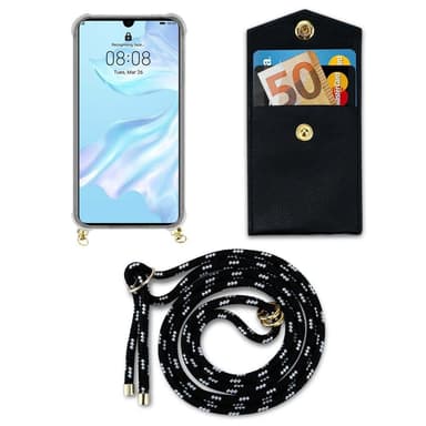 Huawei P30 Skal Fodral Kedja (Svart)