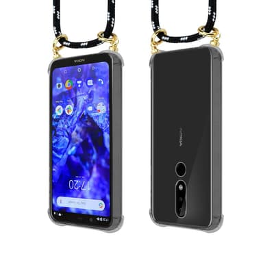 Nokia 5.1 PLUS / X5 Skal Fodral Kedja (Svart)