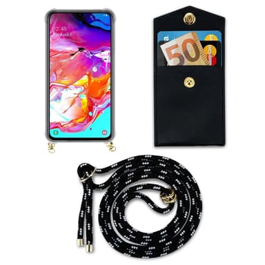 Samsung Galaxy A70 / A70s Skal Fodral Kedja (Svart)