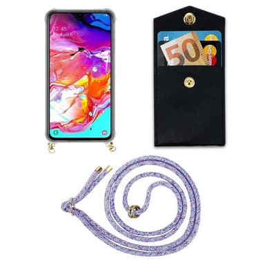 Samsung Galaxy A70 / A70s Skal Fodral Kedja (Lila)