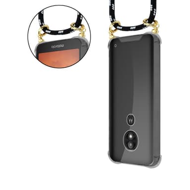 Motorola MOTO E5 PLAY Skal Fodral Kedja (Svart)