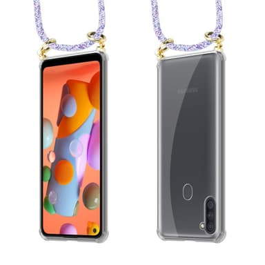 Samsung Galaxy A11 / M11 Skal Fodral Kedja (Lila)