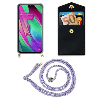 Samsung Galaxy A40 Skal Fodral Kedja (Lila)