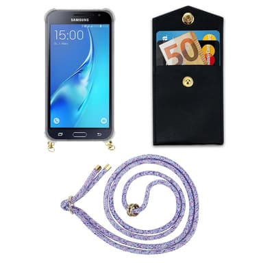 Samsung Galaxy J3 2016 Skal Fodral Kedja (Lila)