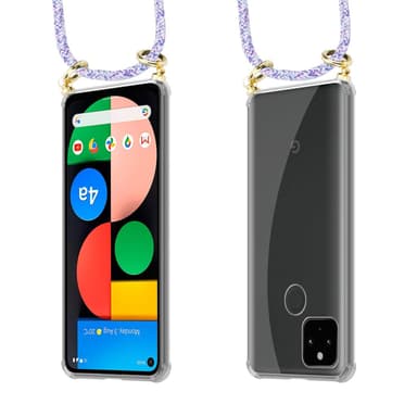 Google PIXEL 5 XL Skal Fodral Kedja (Lila)