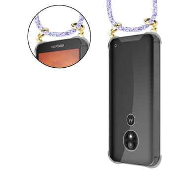 Motorola MOTO E5 PLAY Skal Fodral Kedja (Lila)