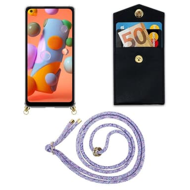Samsung Galaxy A11 / M11 Skal Fodral Kedja (Lila)