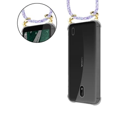 Nokia 1 PLUS Skal Fodral Kedja (Lila)