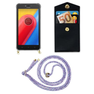 Motorola MOTO C Skal Fodral Kedja (Lila)