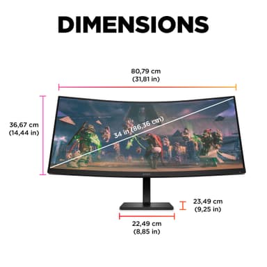 HP OMEN 34" WQHD bildskärm gaming (svart)
