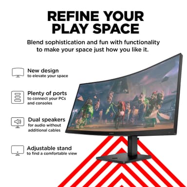 HP OMEN 34" WQHD bildskärm gaming (svart)