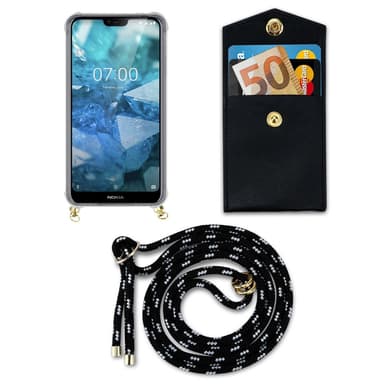 Nokia 7.1 Skal Fodral Kedja (Svart)
