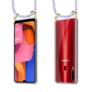 Samsung Galaxy A20s Skal Fodral Kedja (Lila)