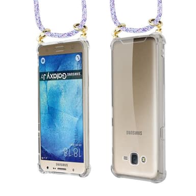Samsung Galaxy J7 2015 Skal Fodral Kedja (Lila)