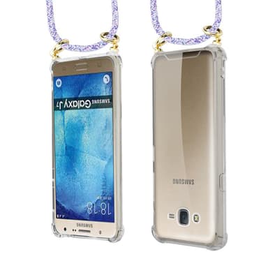 Samsung Galaxy J7 2015 Skal Fodral Kedja (Lila)