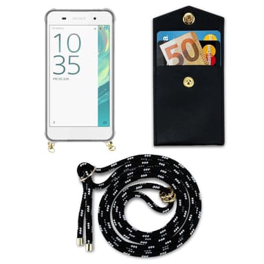 Sony Xperia E5 Skal Fodral Kedja (Svart)
