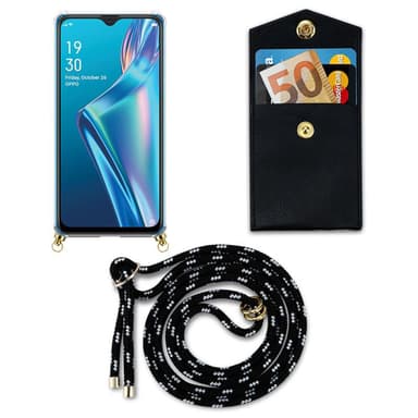 Oppo A12 Skal Fodral Kedja (Svart)