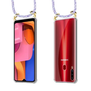 Samsung Galaxy A20s Skal Fodral Kedja (Lila)
